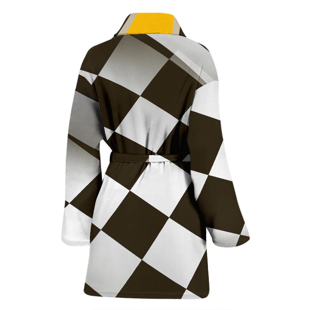 Checkered Flag Racing Style Women Bath Robe-JTAMIGO.COM