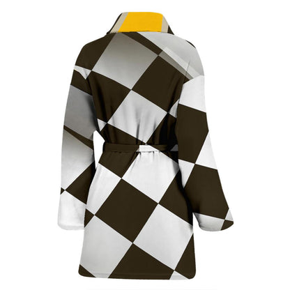 Checkered Flag Racing Style Women Bath Robe-JTAMIGO.COM