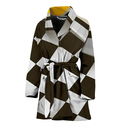 Checkered Flag Racing Style Women Bath Robe-JTAMIGO.COM