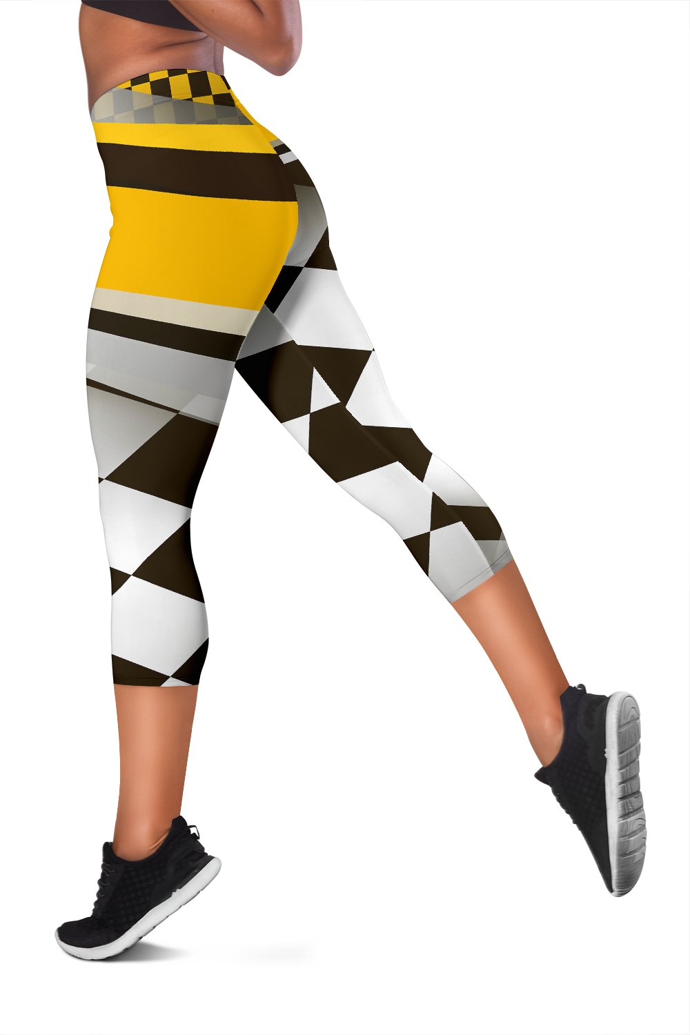 Checkered Flag Racing Style Women Capris
