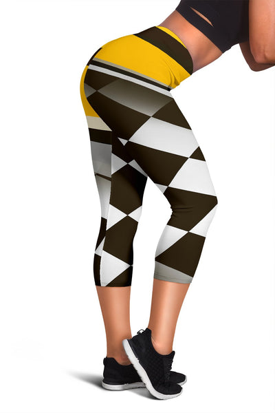 Checkered Flag Racing Style Women Capris