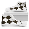 Checkered Flag Racing Style Women High Top Shoes