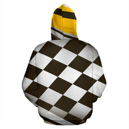 Checkered Flag Racing Style Zip Up Hoodie