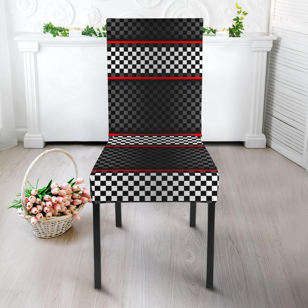 Checkered Flag Red Line Style Dinning Chair Slipper-JTAMIGO.COM