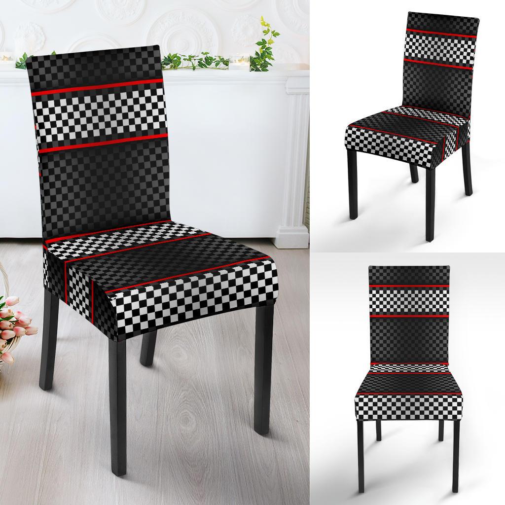 Checkered Flag Red Line Style Dinning Chair Slipper-JTAMIGO.COM