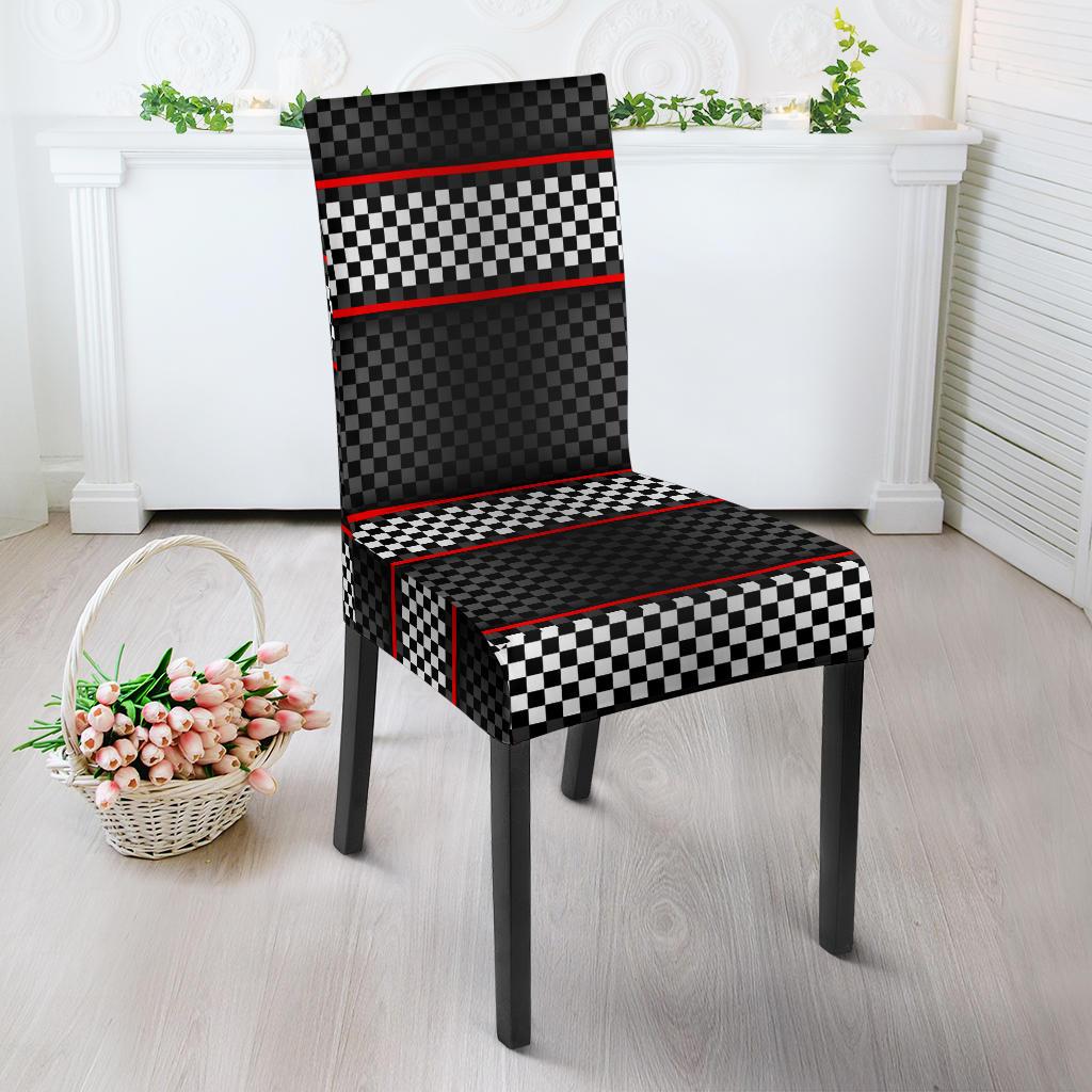 Checkered Flag Red Line Style Dinning Chair Slipper-JTAMIGO.COM