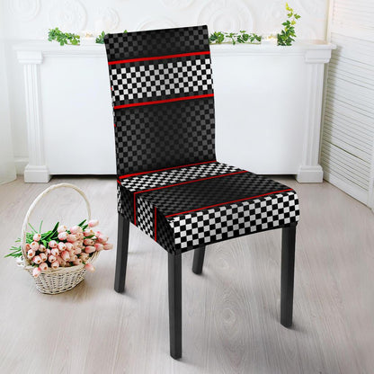 Checkered Flag Red Line Style Dinning Chair Slipper-JTAMIGO.COM