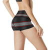 Checkered Flag Red Line Style High Waisted Spandex Shorts-JTAMIGO.COM