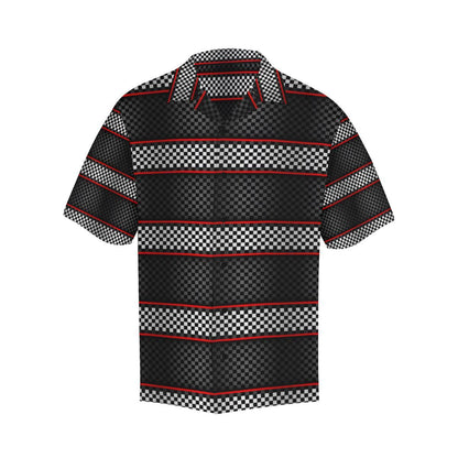Checkered Flag Red Line Style Men Aloha Hawaiian Shirt