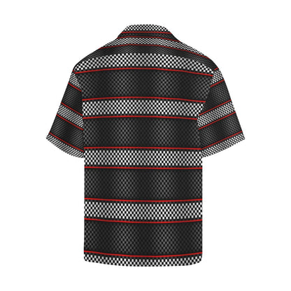 Checkered Flag Red Line Style Men Aloha Hawaiian Shirt