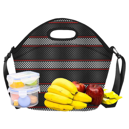 Checkered Flag Red Line Style Neoprene Lunch Bag (Model 1669)(Large)-JTAMIGO.COM
