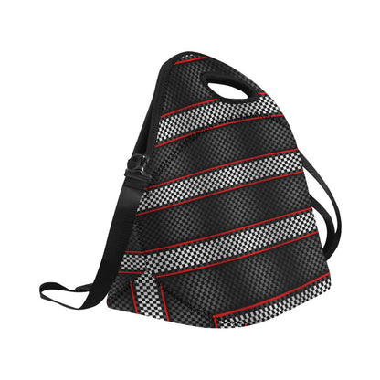 Checkered Flag Red Line Style Neoprene Lunch Bag (Model 1669)(Large)-JTAMIGO.COM