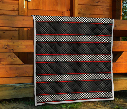 Checkered Flag Red Line Style Premium Quilt-JTAMIGO.COM