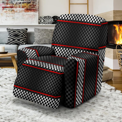 Checkered Flag Red Line Style Recliner Slipcover-JTAMIGO.COM