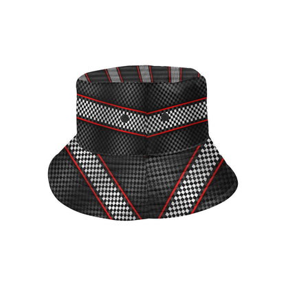 Checkered Flag Red Line Style Unisex Bucket Hat