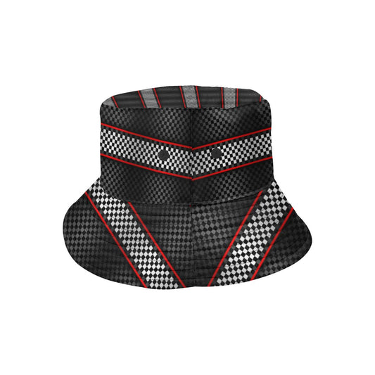 Checkered Flag Red Line Style Unisex Bucket Hat