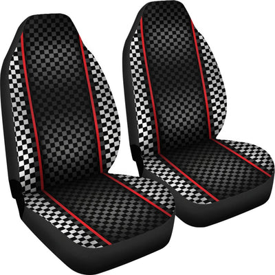 Checkered Flag Red Line Style Universal Fit Car Seat Covers