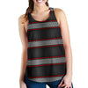 Checkered Flag Red Line Style Women Racerback Tank Top