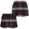 Checkered Flag Red Line Style Women Shorts-JTAMIGO.COM