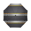 Checkered Flag Yellow Line Style Automatic Foldable Umbrella