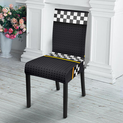 Checkered Flag Yellow Line Style Dinning Chair Slipper-JTAMIGO.COM