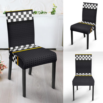 Checkered Flag Yellow Line Style Dinning Chair Slipper-JTAMIGO.COM