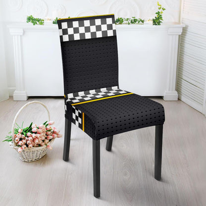 Checkered Flag Yellow Line Style Dinning Chair Slipper-JTAMIGO.COM