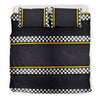 Checkered Flag Yellow Line Style Duvet Cover Bedding Set