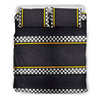 Checkered Flag Yellow Line Style Duvet Cover Bedding Set