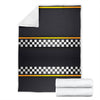 Checkered Flag Yellow Line Style Fleece Blanket