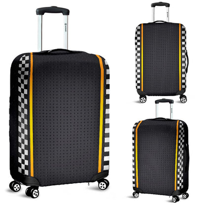 Checkered Flag Yellow Line Style Luggage Cover Protector