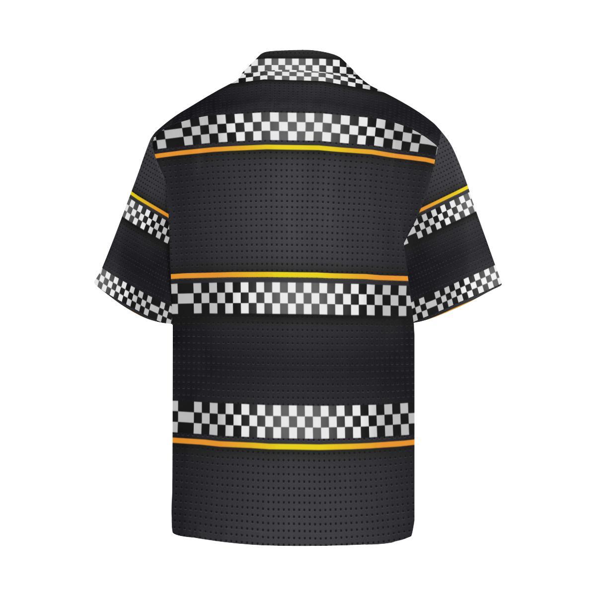 Checkered Flag Yellow Line Style Men Aloha Hawaiian Shirt