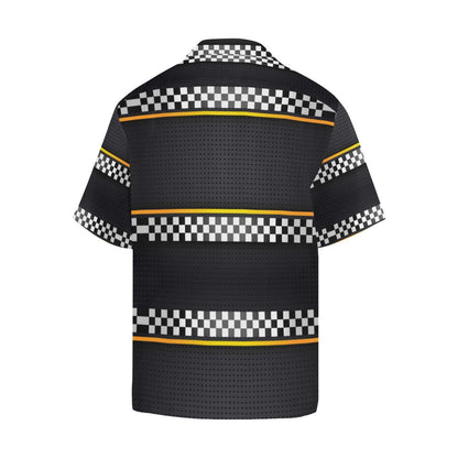 Checkered Flag Yellow Line Style Men Aloha Hawaiian Shirt