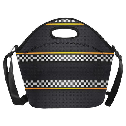 Checkered Flag Yellow Line Style Neoprene Lunch Bag (Model 1669)(Large)-JTAMIGO.COM