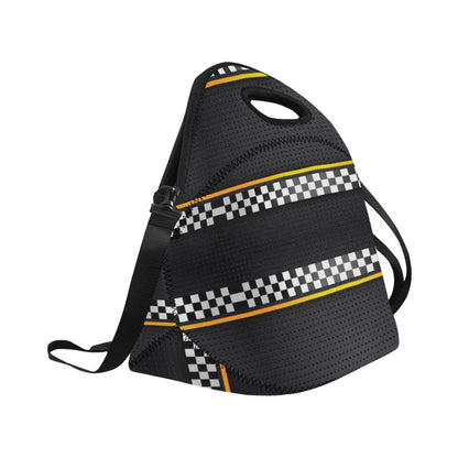 Checkered Flag Yellow Line Style Neoprene Lunch Bag (Model 1669)(Large)-JTAMIGO.COM