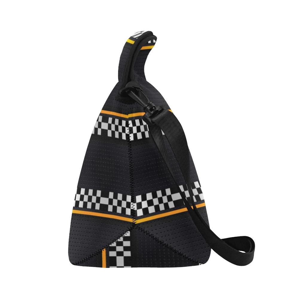 Checkered Flag Yellow Line Style Neoprene Lunch Bag (Model 1669)(Large)-JTAMIGO.COM