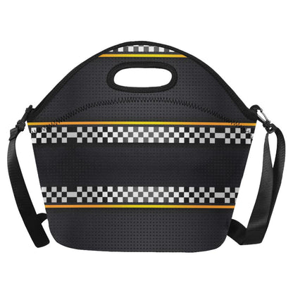 Checkered Flag Yellow Line Style Neoprene Lunch Bag (Model 1669)(Large)-JTAMIGO.COM