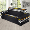 Checkered Flag Yellow Line Style Sofa Slipcover-JTAMIGO.COM