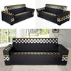 Checkered Flag Yellow Line Style Sofa Slipcover-JTAMIGO.COM