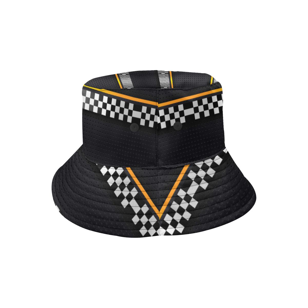 Checkered Flag Yellow Line Style Unisex Bucket Hat