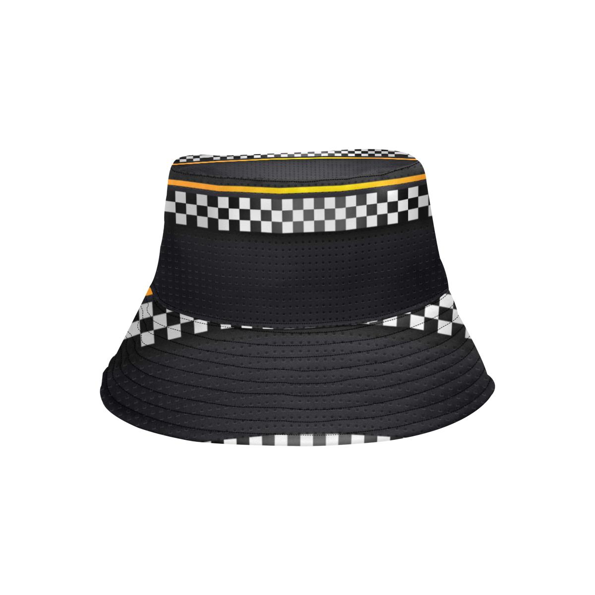 Checkered Flag Yellow Line Style Unisex Bucket Hat