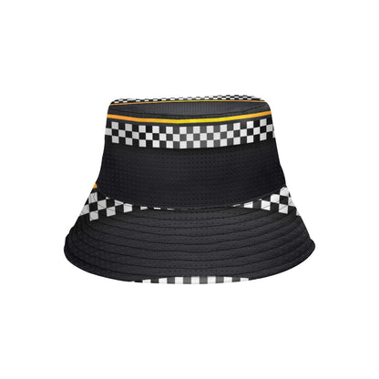 Checkered Flag Yellow Line Style Unisex Bucket Hat