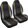 Checkered Flag Yellow Line Style Universal Fit Car Seat Covers