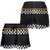 Checkered Flag Yellow Line Style Women Shorts-JTAMIGO.COM