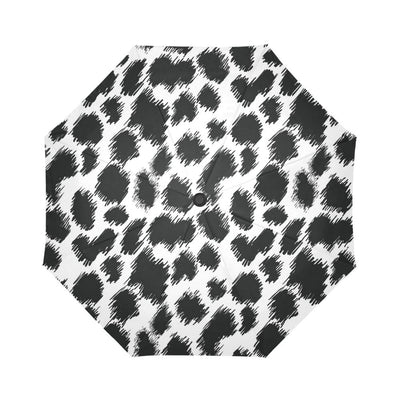 Cheetah Black Print Pattern Automatic Foldable Umbrella