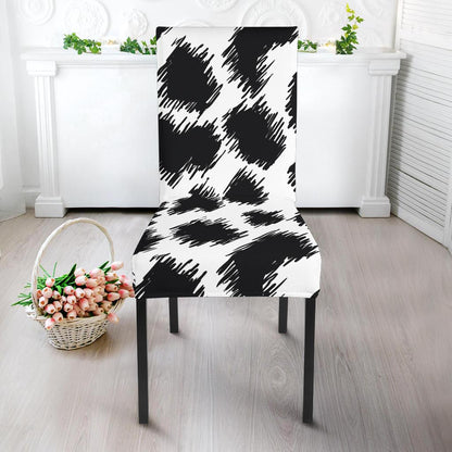 Cheetah Black Print Pattern Dinning Chair Slipper-JTAMIGO.COM