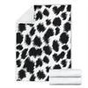 Cheetah Black Print Pattern Fleece Blanket
