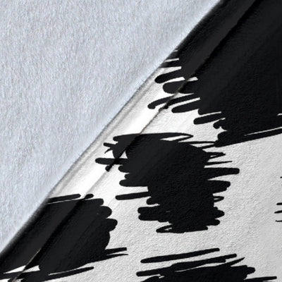 Cheetah Black Print Pattern Fleece Blanket