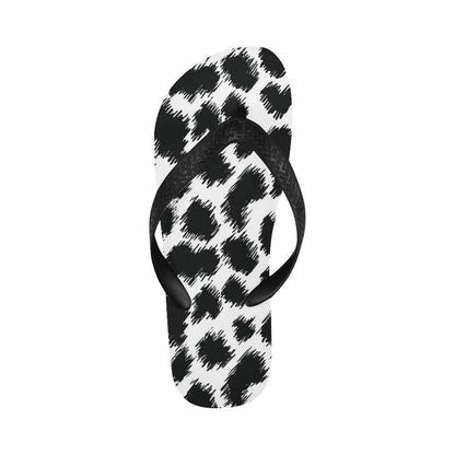 Cheetah Black Print Pattern Flip Flops-JTAMIGO.COM