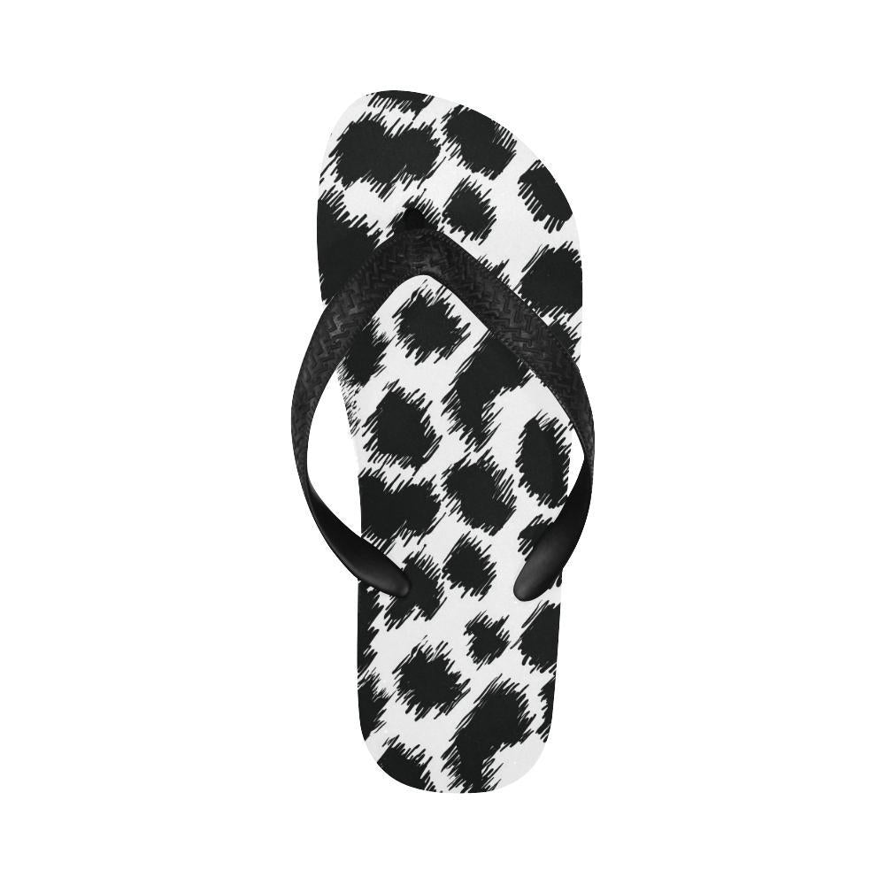Cheetah Black Print Pattern Flip Flops-JTAMIGO.COM